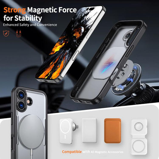 For iPhone 17 kalebol Metal 360 Degree Rotation Holder MagSafe Phone Case(Grey) by Kalebol