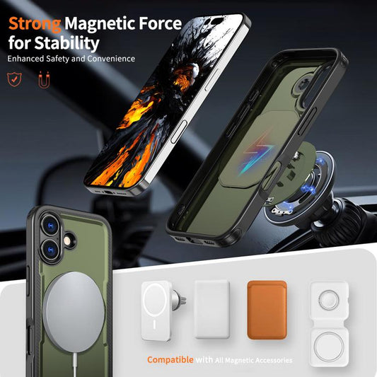 For iPhone 17 kalebol Metal 360 Degree Rotation Holder MagSafe Phone Case(Green) by Kalebol