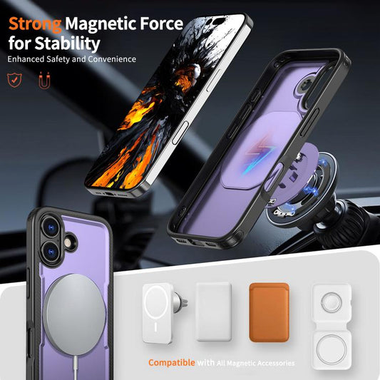 For iPhone 17 kalebol Metal 360 Degree Rotation Holder MagSafe Phone Case(Purple) by Kalebol