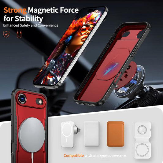 For iPhone Air kalebol Metal 360 Degree Rotation Holder MagSafe Phone Case(Red) by Kalebol