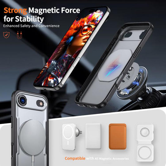 For iPhone Air kalebol Metal 360 Degree Rotation Holder MagSafe Phone Case(Grey) by Kalebol
