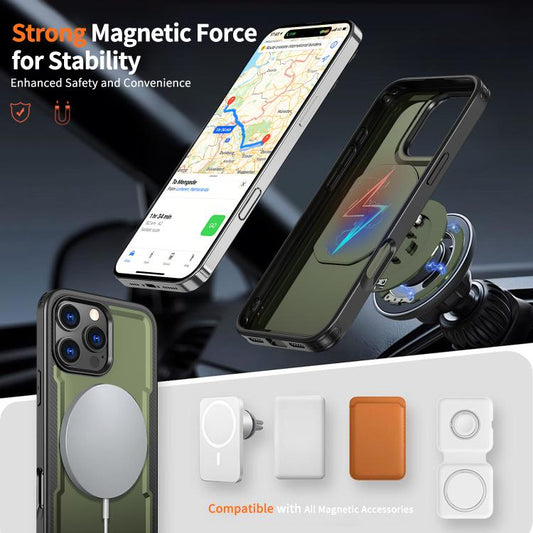 For iPhone 16 Pro kalebol Metal 360 Degree Rotation Holder MagSafe Phone Case(Green) by Kalebol