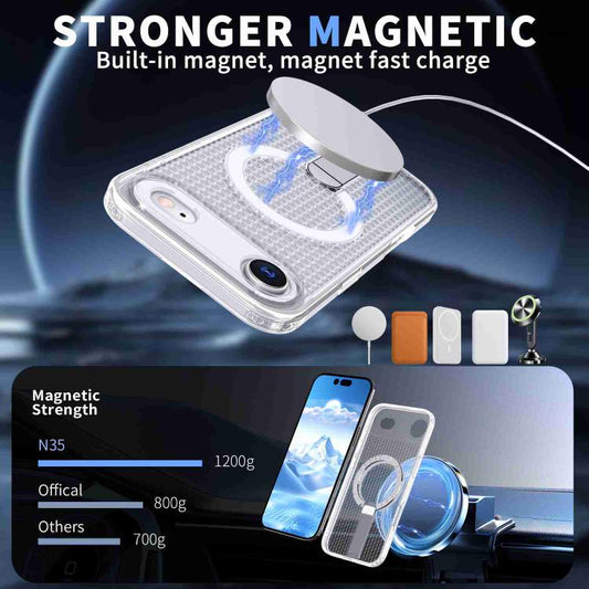 For iPhone Air kalebol Honeycomb Cooling MagSafe Holder Phone Case(Frosted Transparent) by Kalebol