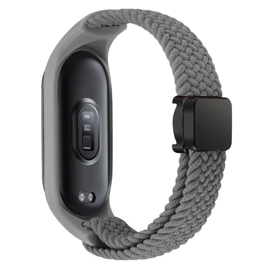 For Xiaomi Mi Band 7 / 6 / 5 / 4 / 3 xDfind Watch Cover Integrated Braided Loop Magnetic Buckle Watch Band(Grey) by xDfind