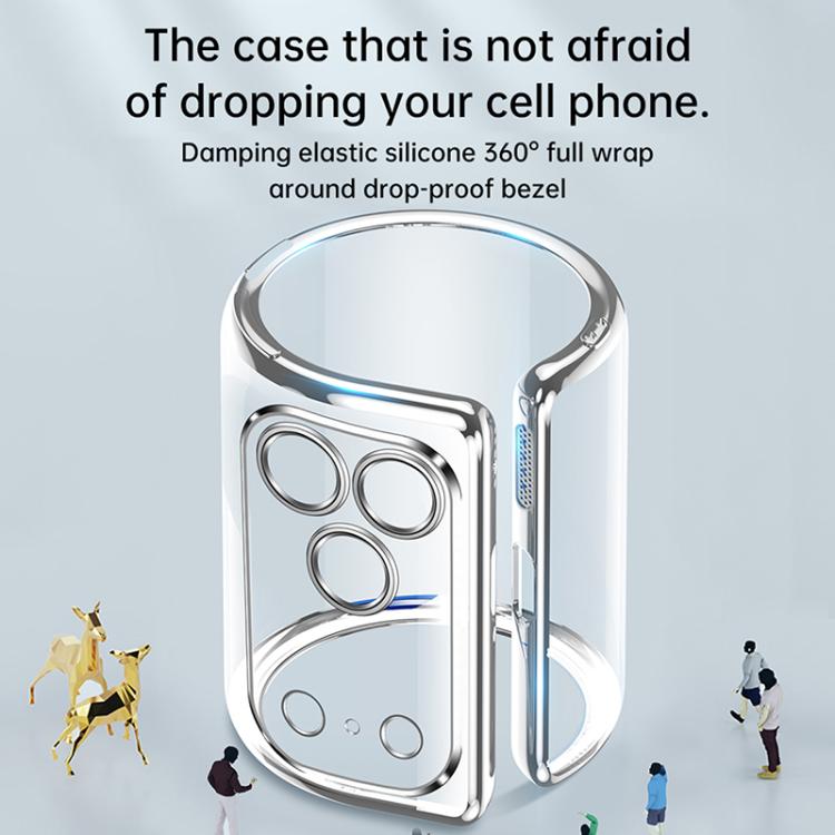 For iPhone 17 SULADA Shine Through Series Plating TPU Transparent Phone Case(Titanium Blue) by SULADA