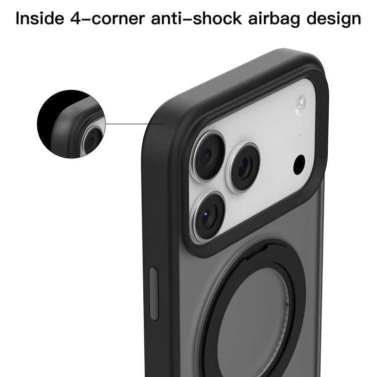 For iPhone 17 Pro Max Mutural Armor Series MagSafe Magnetic Holder Phone Case(Black) by Mutural