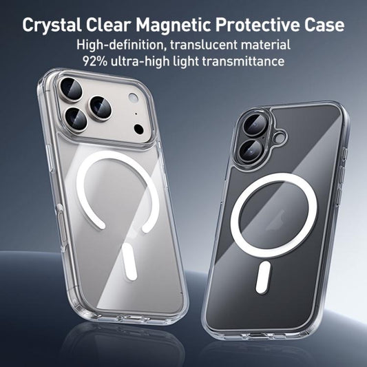 For iPhone 17 Pro ZGA Magsafe Metal Buttons Clear PC Hybrid TPU Phone Case(Transparent) by ZGA