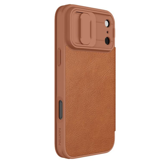 For iPhone 17 Pro Max NILLKIN QIN Series Pro Sliding Camera Cover Design Leather Phone Case(Brown) by NILLKIN