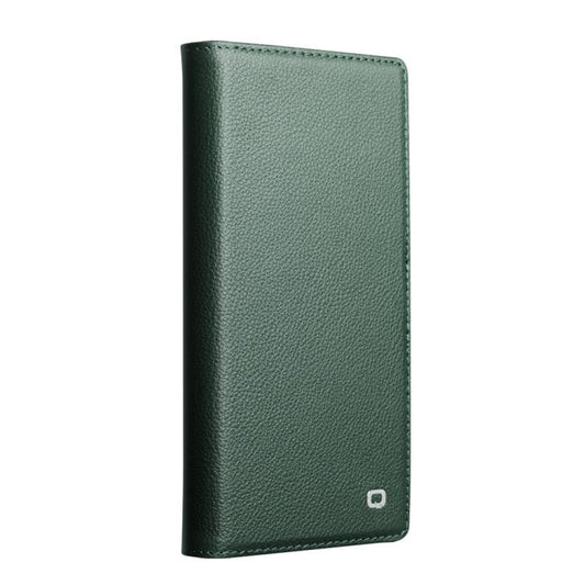 For iPhone 17 Pro Max QIALINO Classics 3rd Genuine Leather Phone Case(Cyan) by QIALINO