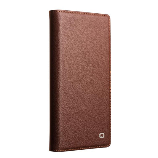 For iPhone 17 Pro Max QIALINO Classics 3rd Genuine Leather Phone Case(Brown) by QIALINO
