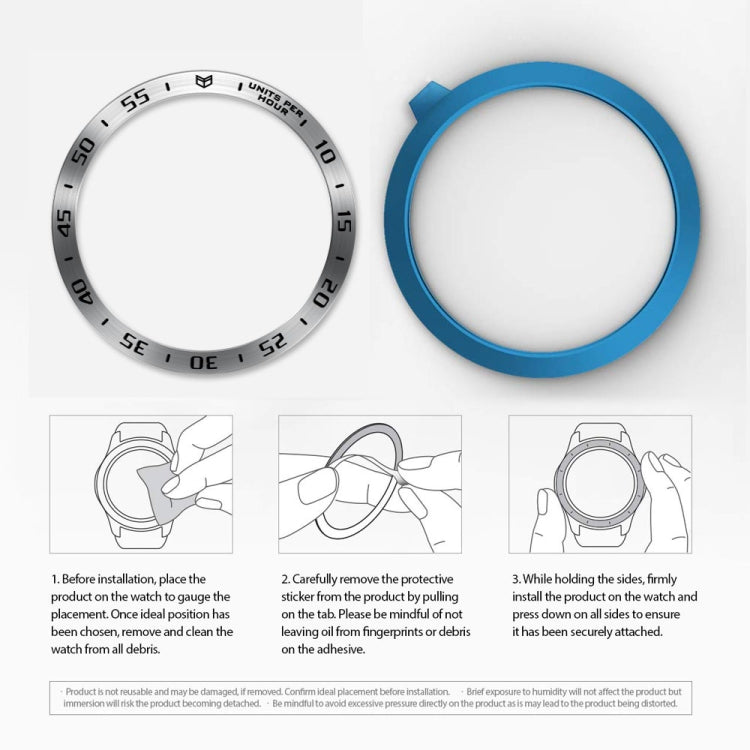 For Samsung Galaxy Watch 3 41mm Smart Watch Steel Bezel Ring, A Version(Silver Ring Black Letter) by ENKAY