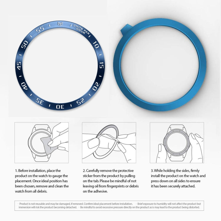 For Samsung Galaxy Watch 3 45mm Smart Watch Steel Bezel Ring, A Version(Blue Ring White Letter) by ENKAY