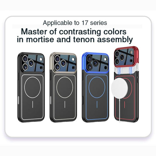 For iPhone 17 Pro Max GKK Color Master Splicing MagSafe Magnetic Frame Phone Case(Black) by GKK