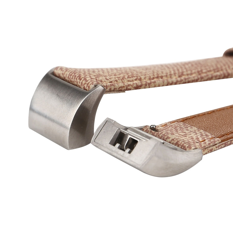 For Fitbit Charge 2 Cowboy Texture Leather Watch Band(Light Blue) by bashfashion