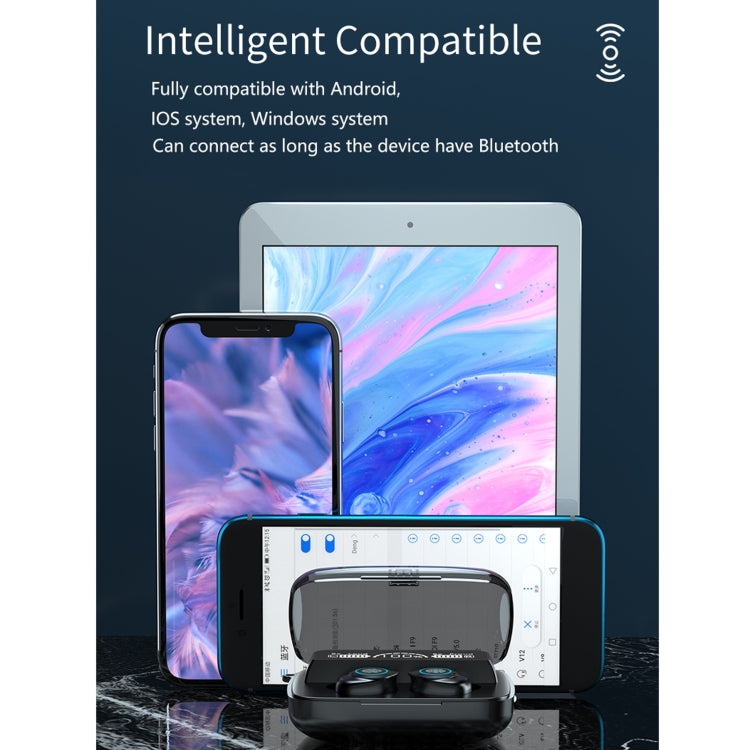 M17 Bluetooth 5.1 LED Display Screen Touch Waterproof Wireless Bluetooth Earphone with Charging Box by bashfashion