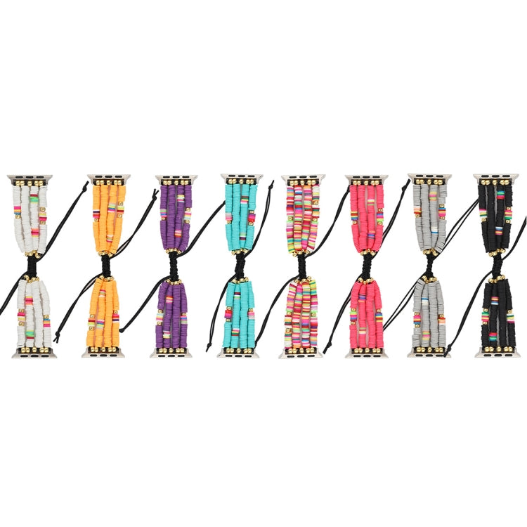 Bohemian Style Soft Ceramic Beaded Strap For Apple Series 7 41mm / 6 & SE & 5 & 4 40mm / 3 & 2 & 1 38mm(Yellow) by bashfashion