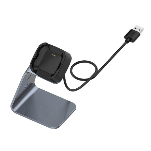 For Fitbit Versa / Versa Lite / Versa SE Universal Aluminum Alloy Charger Holder with Chip Protection, Support Fast Charging(Grey) by bashfashion