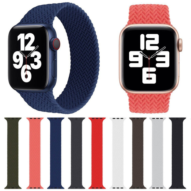 Single-turn Woven Pattern Silicone Watch Band For Apple Watch Series 9&8&7 41mm / SE 3&SE 2&6&SE&5&4 40mm / 3&2&1 38mm, Size:S(Black) by bashfashion