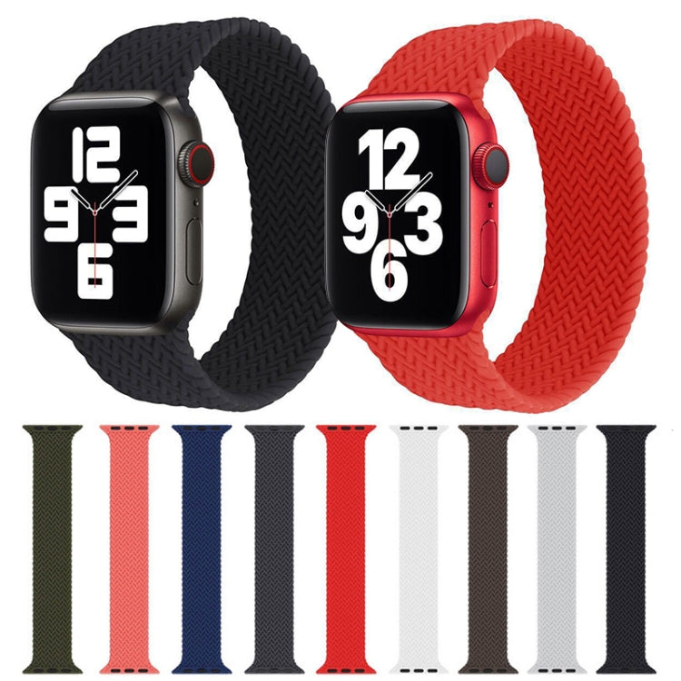 Single-turn Woven Pattern Silicone Watch Band For Apple Watch Series 7 45mm / 6 & SE & 5 & 4 44mm / 3 & 2 & 1 42mm, Size:L(Red) by bashfashion