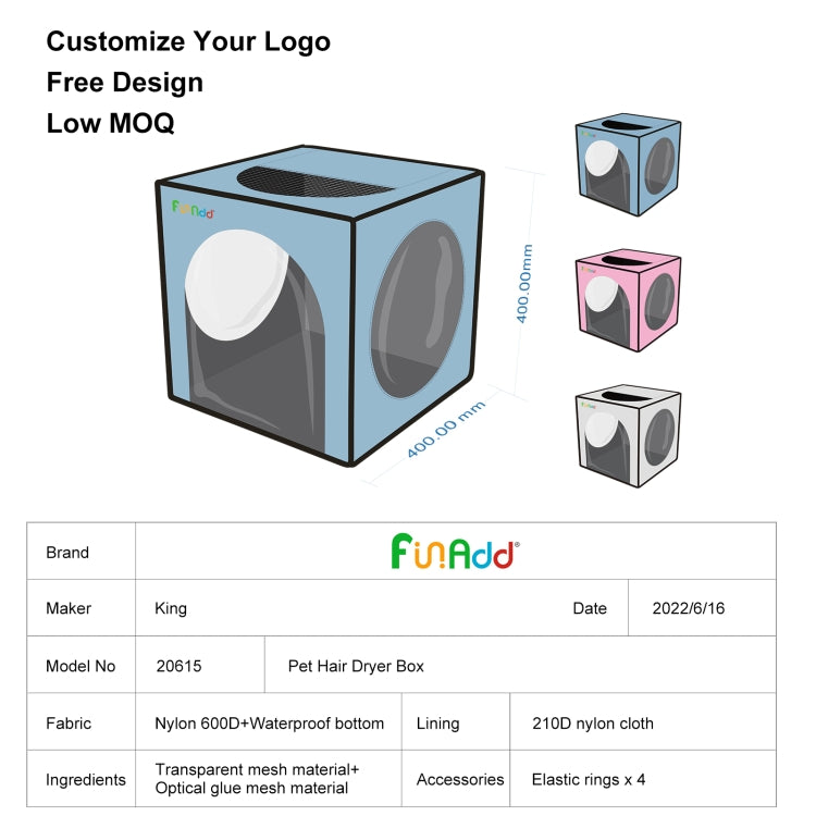 FUNADD Pet Bath Drying Box Portable Folding Dryer Cage, Suitable for Pets up to 5kg(Pink) by bashfashion