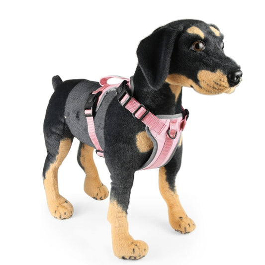 FunAdd Traction Rope Reflective Breathable Nylon Pet Vest Dog Harness, Size: M (Pink) by FunAdd