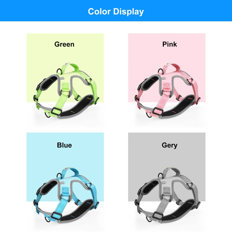 FunAdd Traction Rope Reflective Breathable Nylon Pet Vest Dog Harness, Size: M (Green) by FunAdd