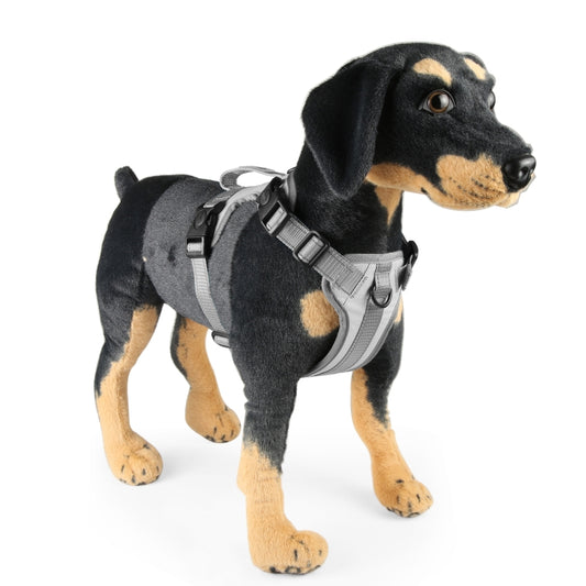 FunAdd Traction Rope Reflective Breathable Nylon Pet Vest Dog Harness, Size: M (Grey) by FunAdd