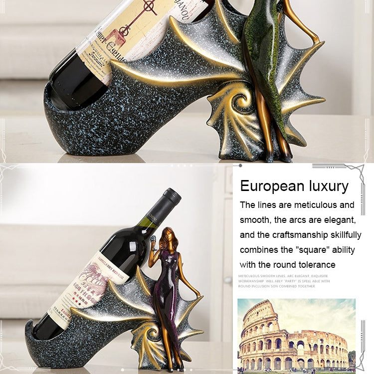 Blonde Shape Creative Red Wine Shelf Drain Rack Bottle Holder Ornament Resin Home Decoration (Purple) by bashfashion