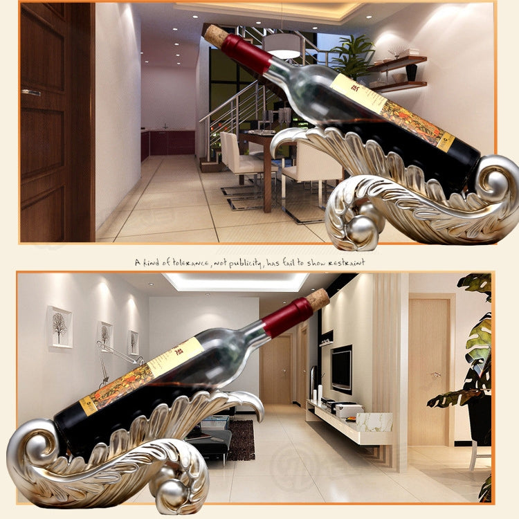 Leaf Shape Creative Red Wine Shelf Drain Rack Bottle Holder Ornament Resin Home Decoration by bashfashion