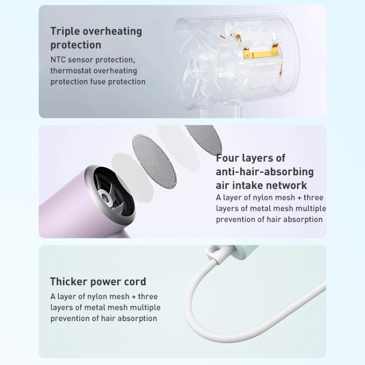 Original Xiaomi Mijia H301 Negative Ion Quick Drying Electric Hair Dryer, US Plug(Purple) by Xiaomi