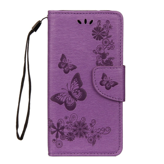 For Huawei P20 Lite Vintage Embossed Floral Butterfly Pattern Horizontal Flip Leather Case with Card Slot & Holder & Wallet & Lanyard (Purple) by bashfashion