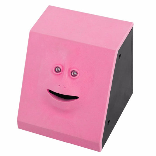 Face Bank Automatic Money Eating Box Coin Saving Box(Pink) by bashfashion