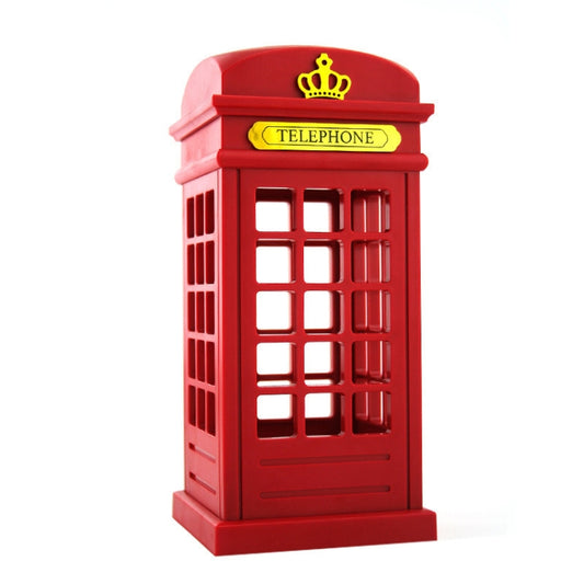 Retro Telephone Booth Shape Warm Light LED Lamp, Rechargeable Touch Control Bedroom Bedside Table Lamp by bashfashion