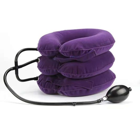 Household Full Cashmere Cervical Traction Instrument Neck Protection Inflatable Cervical Spine Massage Instrument (Purple) by bashfashion