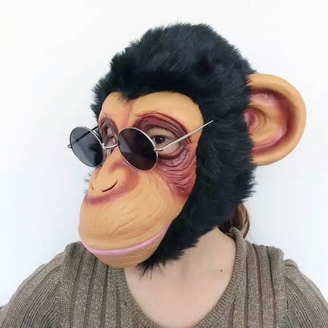 Popular Lovely Halloween Mask Masquerade Emulsion Gorilla Mask for Men and Women by bashfashion