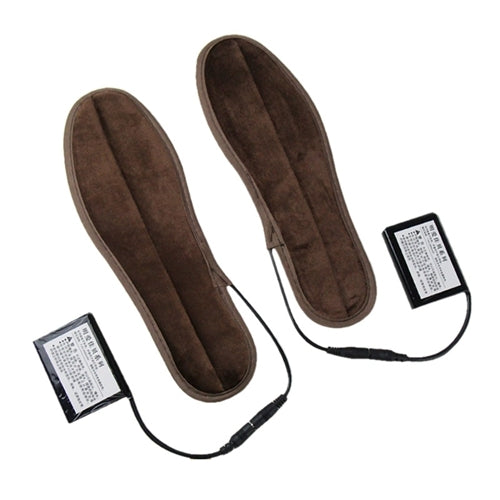 Lithium Battery Powered & Rechargeable Heated Insoles Keep Feet Warm Pad, Keep Warm 8-9 hours, Size: 43-44 yard(Brown) by bashfashion