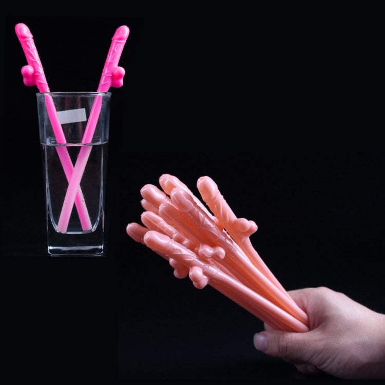 10 PCS Dicky Sipping Straw, Length: about 19cm(Black) by bashfashion