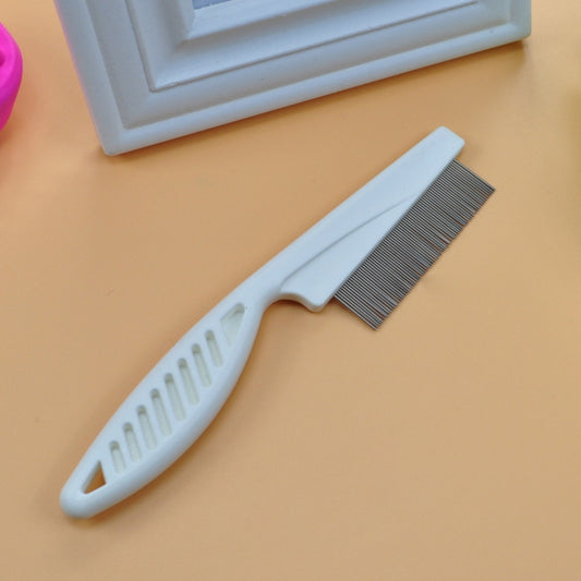 5 PCS Pet Cats Dogs Supplies Combs Fine Toothed Stainless Steel Needle Fleas Removal Combs, Length: 18.5cm (White) by bashfashion