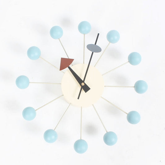 Stylish Background Minimalis Circular Balls Candy Wall Clock Creative Decoration Clock Ferris Wheel Clock(Baby Blue) by bashfashion