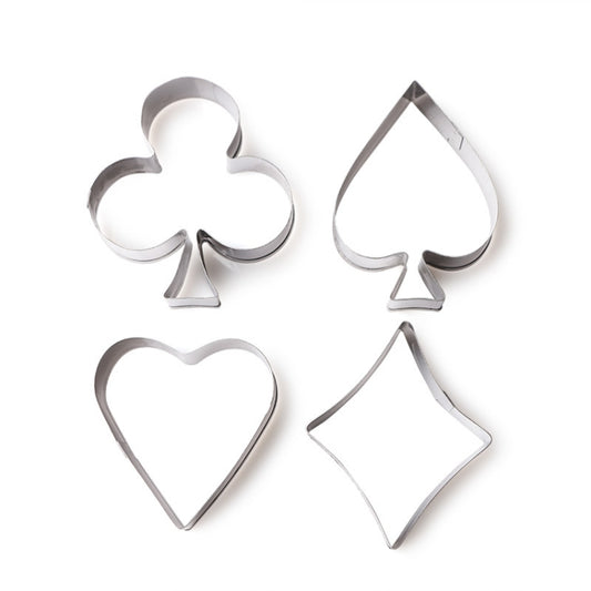 3 Sets Stainless Steel Poker Cookie Mold Playing Cards Cake Fondant Mold Spade Heart Biscuit Cutter by bashfashion