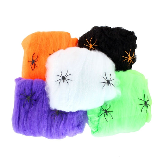 Halloween Props Cotton Yarn Spider Webs, Random Color Delivery by bashfashion