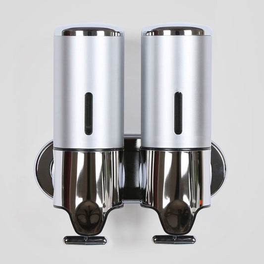 Dual Hotel Shower Manual Dispenser Wall Mounted Washing Liquid Shampoo Soap Bottle, Capacity: 1000ml(Silver) by bashfashion