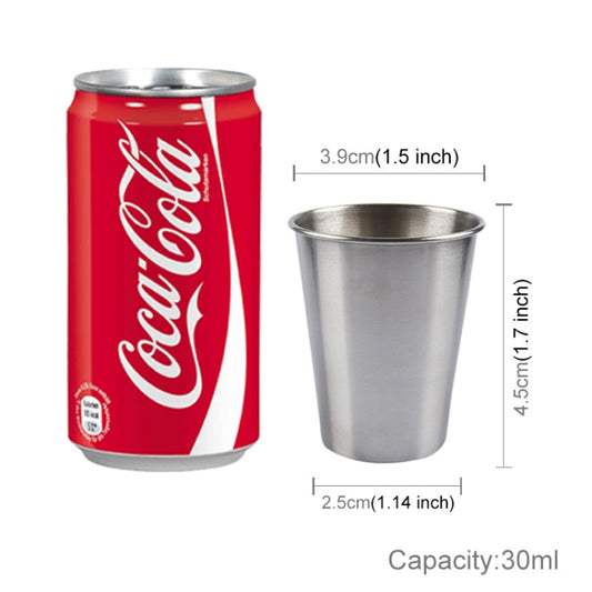 5 PCS 30ml Single Wall Electropolished Stainless Steel Brief Wine Cup(Silver 30ml) by bashfashion