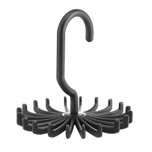 20 Claws 360 Degree Rotatable Tie Rack Belt Scarf Hanger Holder, Size: S(Black) by bashfashion
