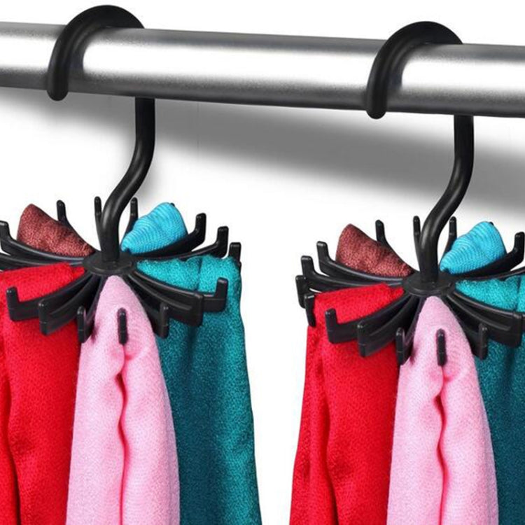 20 Claws 360 Degree Rotatable Tie Rack Belt Scarf Hanger Holder, Size: S(Black) by bashfashion