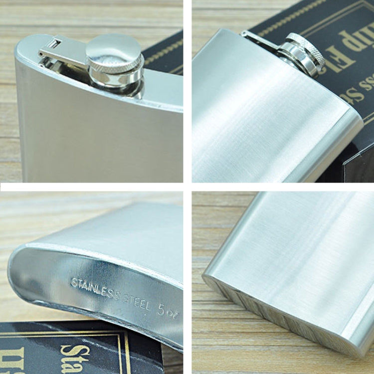 140mL (5oz) Outdoor Sports Handy Home Travel Wild Stainless Steel Portable Hip Flask(with Small Funnel)(Silver 140mL (5oz)) by bashfashion