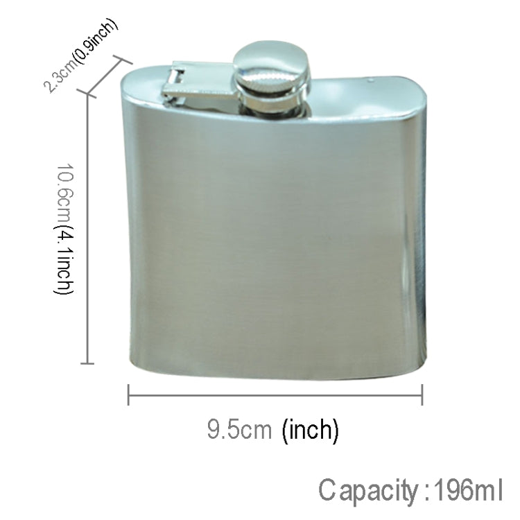 196mL (7oz) Outdoor Sports Handy Home Travel Wild Stainless Steel Portable Hip Flask(with Small Funnel)(Silver 196mL (7oz)) by bashfashion