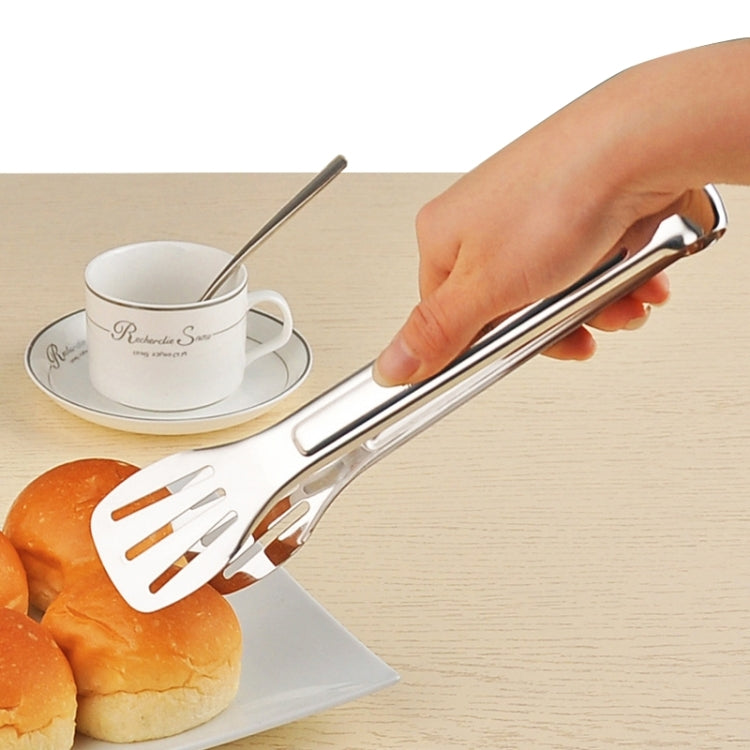 Stainless Steel Barbecue Steak Clip Tongs BBQ Roasting Shovels Leak Steak Shovel Spatula Food Clamp Bread Clips, Length: 24cm by bashfashion