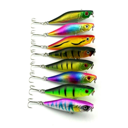 HENGJIA Artificial Fishing Lures Popper Bionic Fishing Bait with Hooks, Length: 7.5 cm, Random Color Delivery by HENGJIA