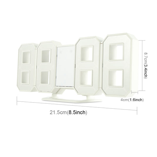 Multi-Function Large 3D LED Digital Wall Alarm Clock with Snooze Function, 12/24 Hours Display for Home, Kitchen, Office, DC 5V, CE Certificated(Blue) by bashfashion